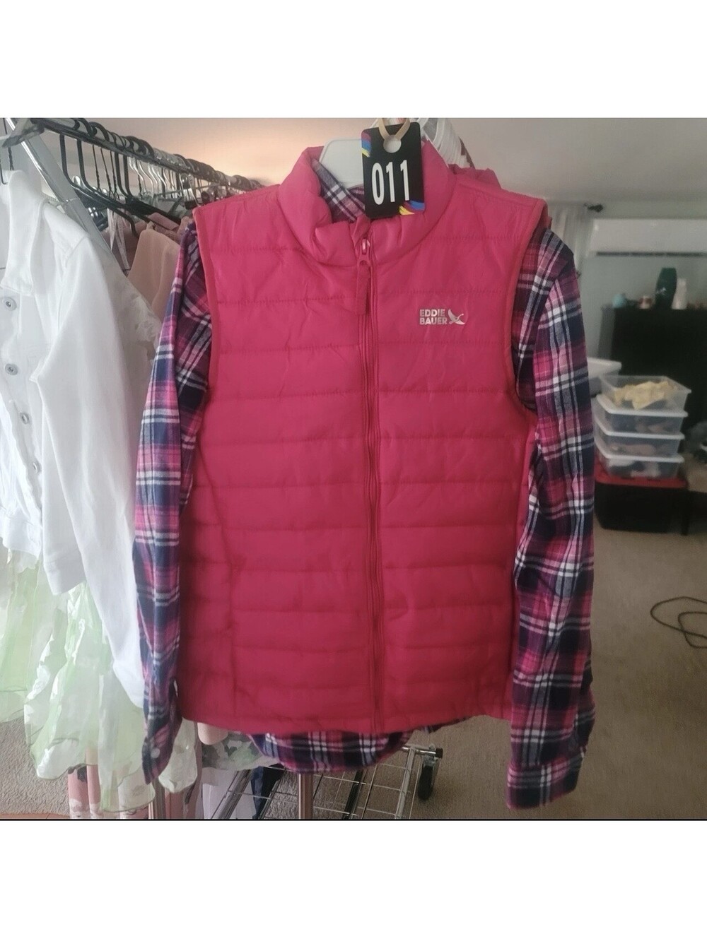 Eddie Bauer Girls' Puffer Vest & Flannel Shirt Set – NWT – Size 6